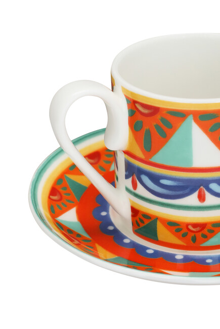 Carretto Azzurro Fine Porcelain Coffee Cup & Saucer